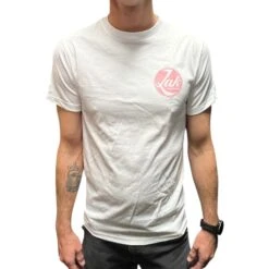 Zak T-Shirt Pink Pocket Retro Circle Logo In White