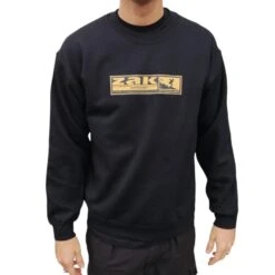 Zak Surfboards Crew Neck Sweater OG Sticker Logo Black