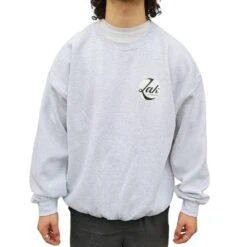 Zak Surfboards Crew Neck Sweater Retro Circle Logo White/Black Heather