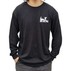 Zak Surfboards Long Sleeve White Surf Logo In Black