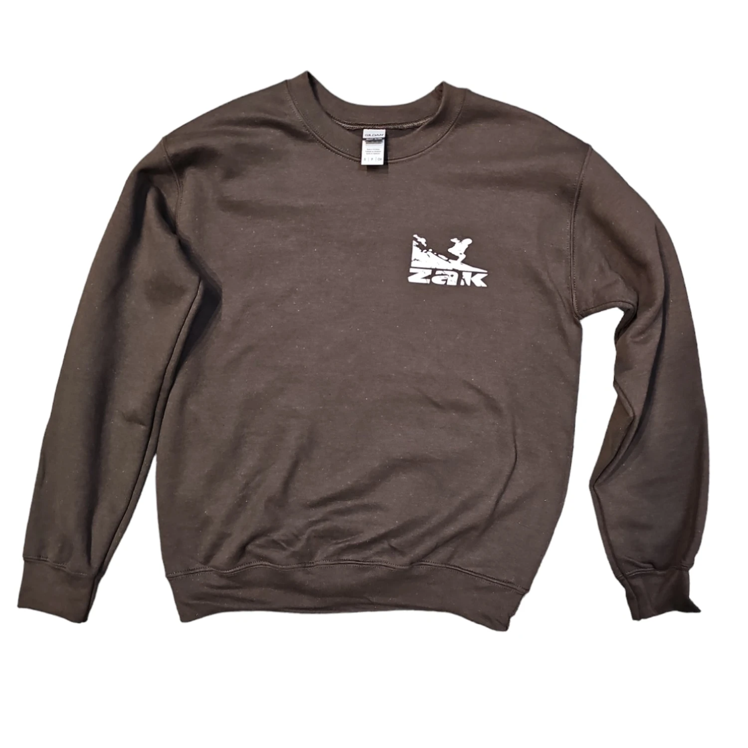 Zak Surfboards Crew Neck Sweater Surf Logo White in Brown Zak Surfboards Crew Neck Sweater Surf Logo White In Brown -MELBOURNE SURF Shop Photoroom 20240803 163548