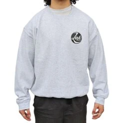 Zak Surfboards Crew Neck Sweater Retro Circle Logo Black/White Heather