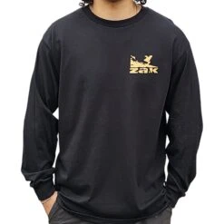 Zak Surfboards Long Sleeve Gold Surf Logo In Black