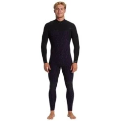Billabong 4/3mm Furnace Natural Chest Zip Steamer Wetsuit -MELBOURNE SURF Shop abyw100265 billabong blk frt2 Photoroom