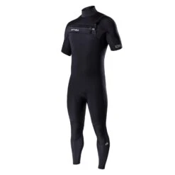 Attica Omega Chest Zip 3/2 Short Sleeve Steamer: Black/White Wetsuit -MELBOURNE SURF Shop attica omega chest zip 32 short sleeve steamer blackwhite mens wetsuits attica 424104
