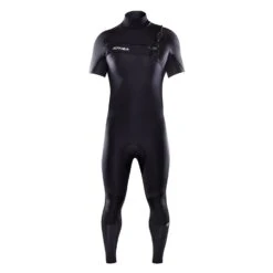 Attica Omega Chest Zip 3/2 Short Sleeve Steamer: Black/White Wetsuit