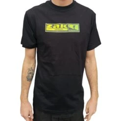 Zak Surfboards T-Shirt OG Sticker Logo Black (Yellow Sticker)