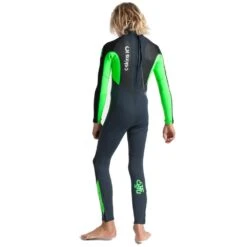C-Skins Element 3/2 Junior Steamer Black / Lime / Multi Wetsuit -MELBOURNE SURF Shop c skins element 32 junior steamer blacklimemulti kids wetsuits c skins 991442