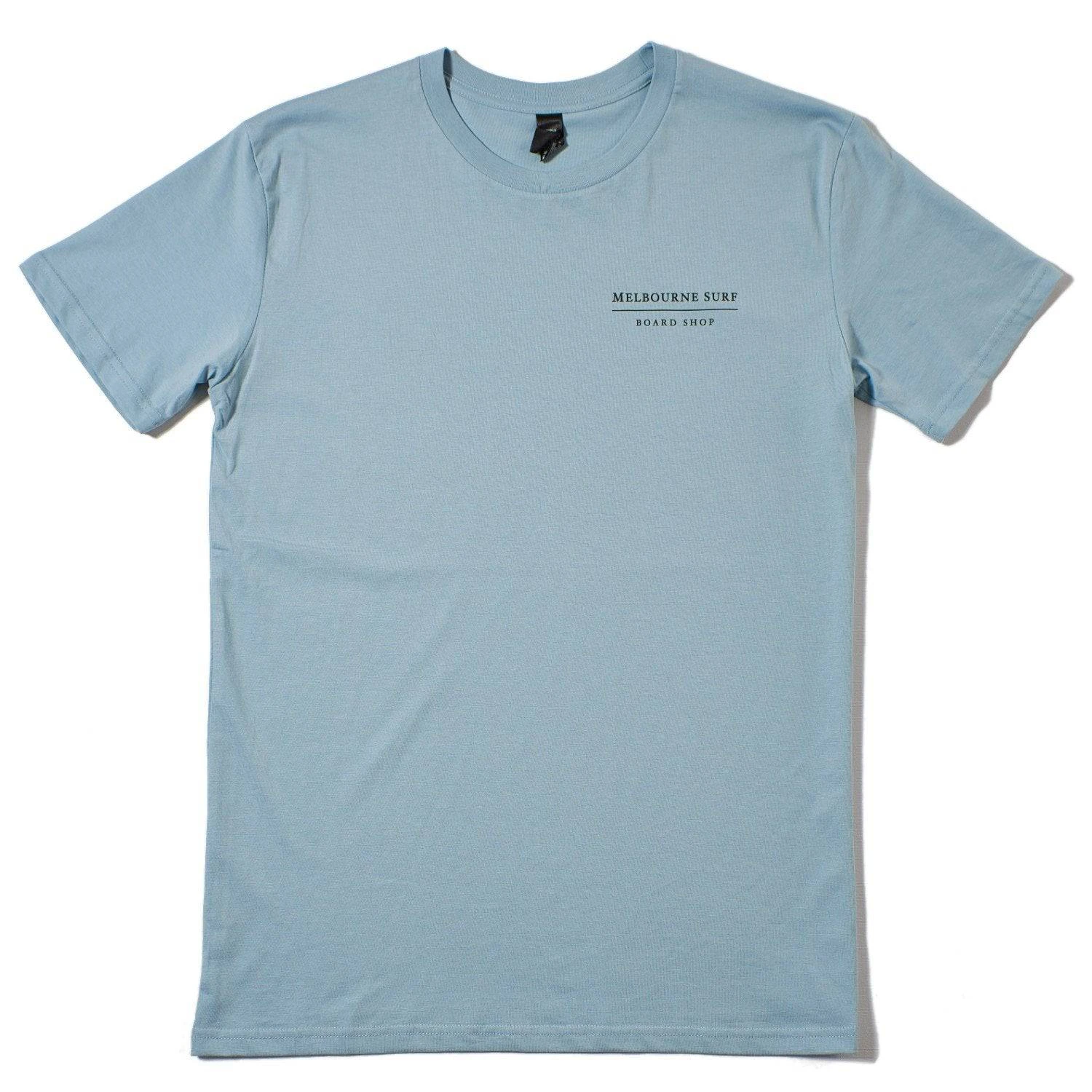 Melbourne Surf Board Shop Torquay Point Tee Pale Blue Melbourne Surf Board Shop Torquay Point Tee Pale Blue -MELBOURNE SURF Shop melbourne surfboard shop torquay point tee pale blue apparel melbourne surfboard shop m 894301