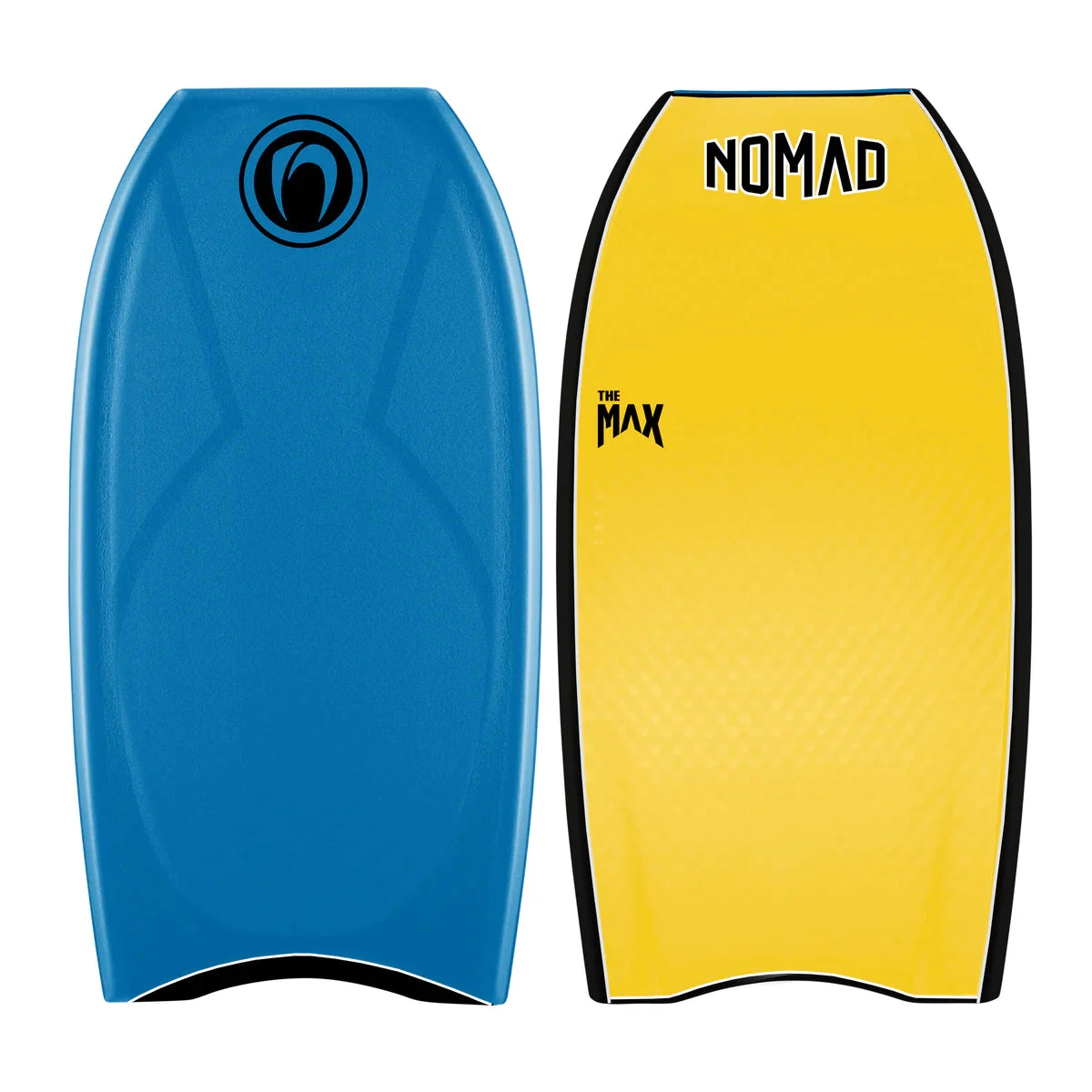 Nomad 'The Max' Premium PP Bodyboard (2 x Stringers) Nomad 'The Max' Premium PP Bodyboard (2 X Stringers) -MELBOURNE SURF Shop nomad the max premium pp bodyboard 2 x stringers bodyboards accessories nomad 45 blue deck yellow bottom 884050