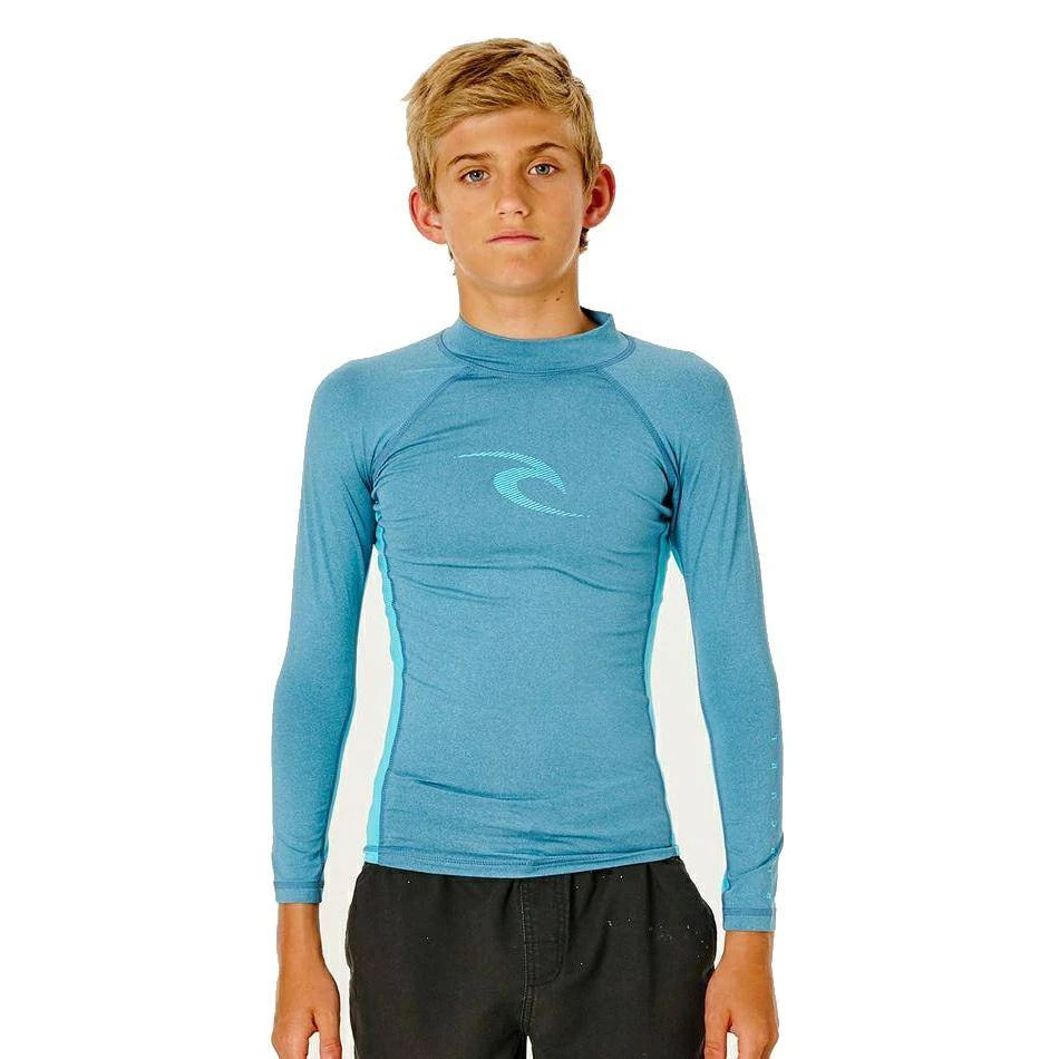 Rip Curl Boys Waves Rash Guard L/SL UV Blue Marle Rip Curl Boys Waves Rash Guard L/SL UV Blue Marle -MELBOURNE SURF Shop rip curl boys waves lsl uv blue marle kids wetsuits rip curl 948267