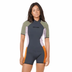 Rip Curl Women's Dawn Patrol 2/2 S/S Springsuit Wetsuit Charcoal