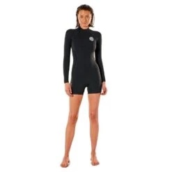 Rip Curl Women's Dawn Patrol 2/2 L/S Springsuit Wetsuit Black -MELBOURNE SURF Shop rip curl womens dawn patrol ls springsuit black womens wetsuits rip curl 744454