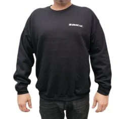 Zak Crew Neck Sweater White Rail Logo In Black