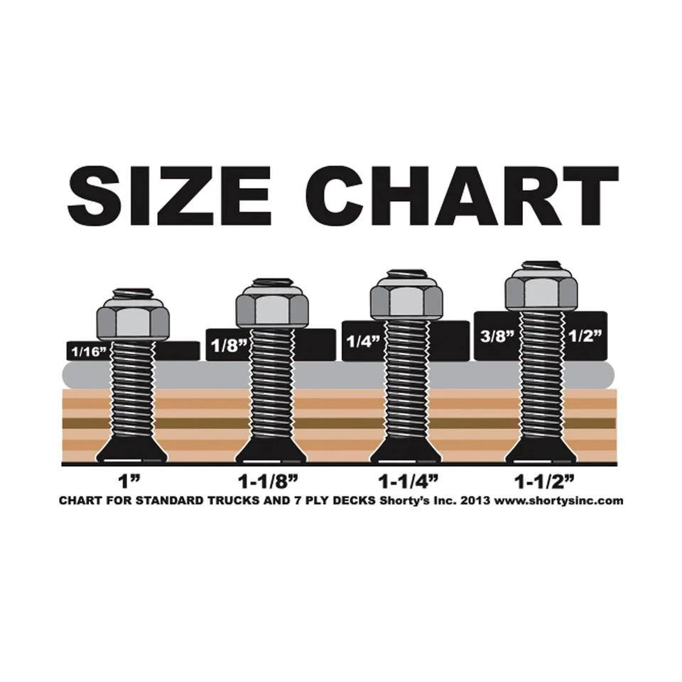 Shorty's 1 1/2 Inch Phillips Bolts Shorty's 1 1/2 Inch Phillips Bolts -MELBOURNE SURF Shop shortys 1 12 inch phillips bolts skateboard hardware shortys 668196