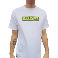 Zak Surfboards T-Shirt OG Sticker Logo White (Green Sticker)